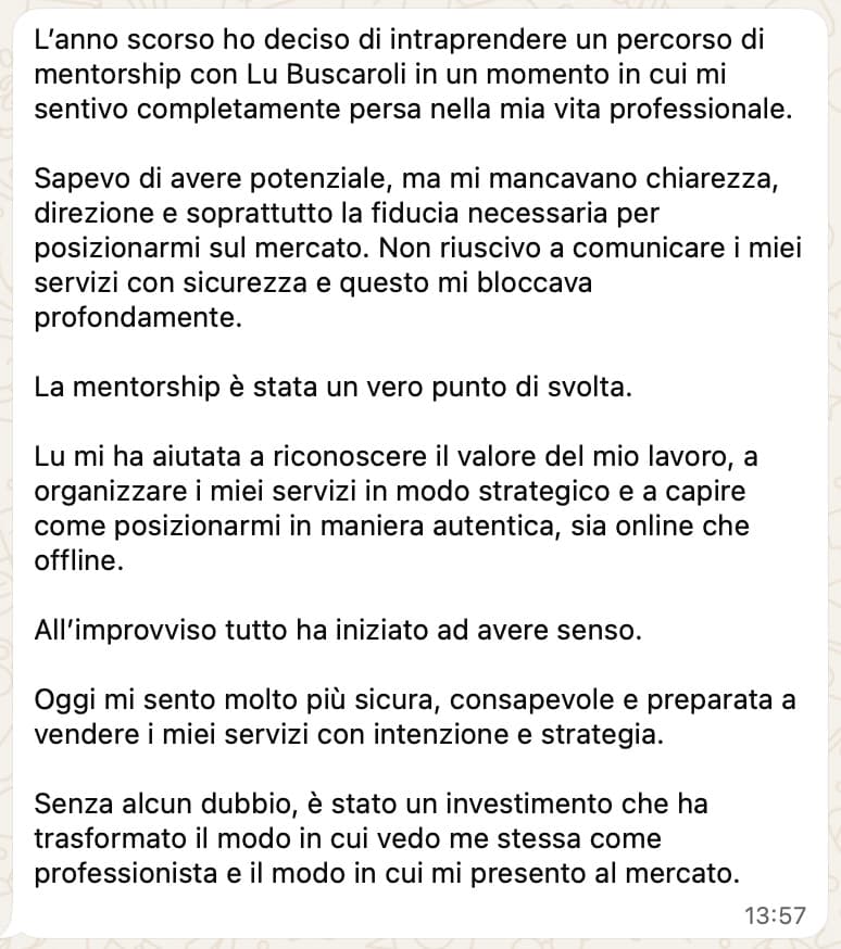Client testimonial